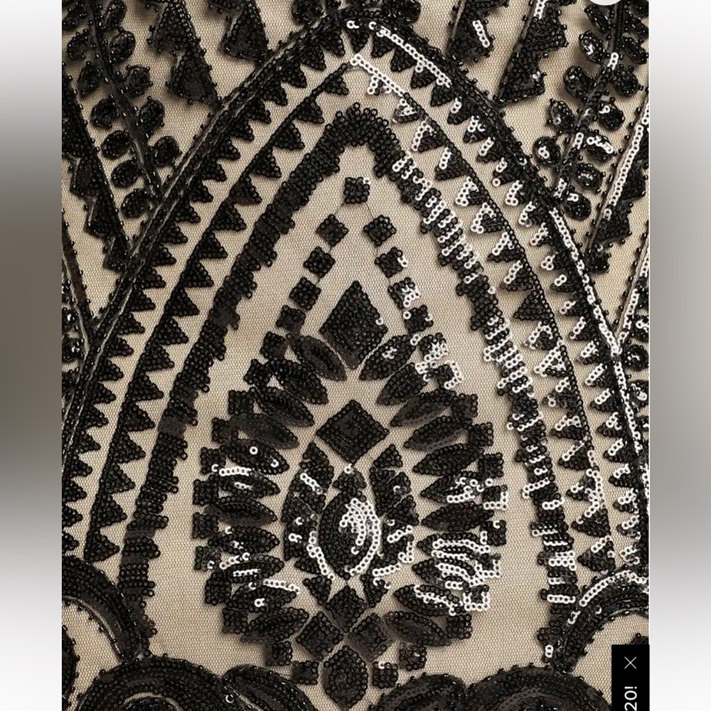 NWT! Lulus Great Beauty Black Beaded Sequin Bodycon Mini Dress - Size L - Picture 2 of 5